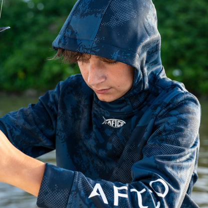AFTCO Youth Shadow Tactical Hoodie Olive Current Camo