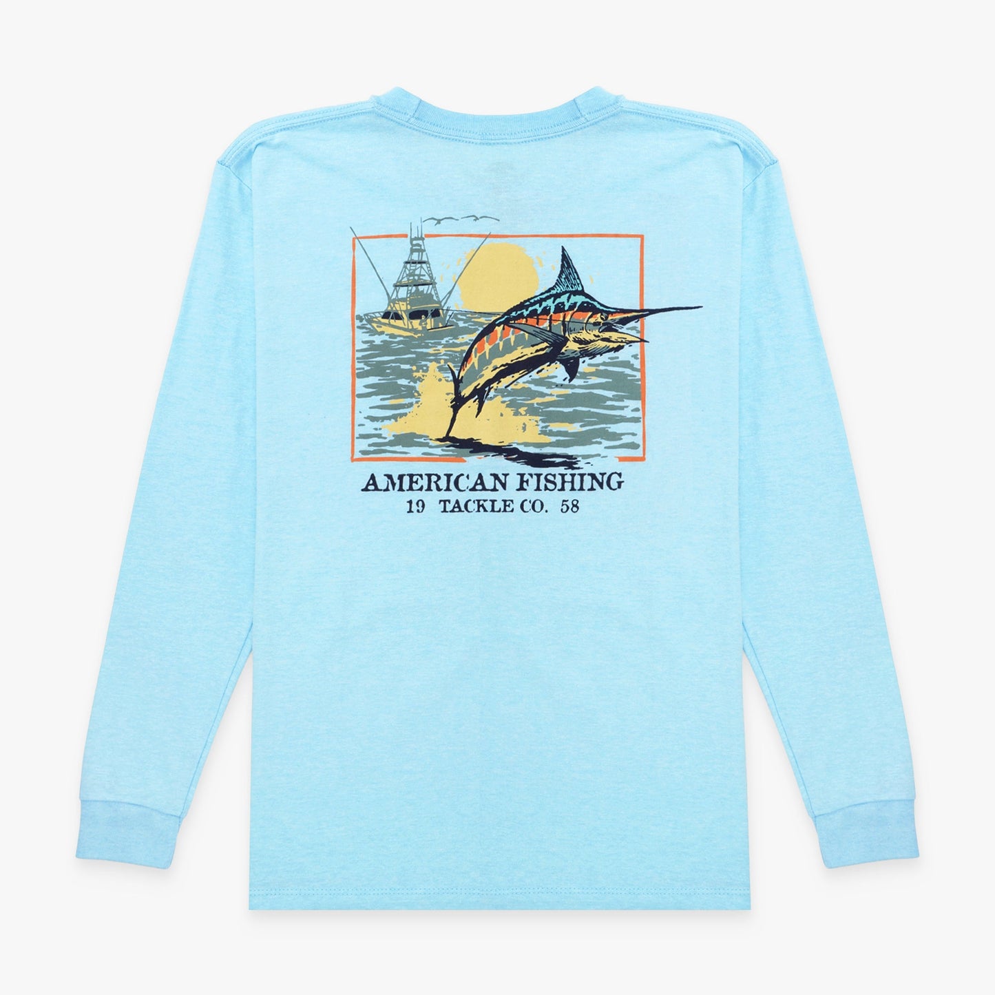 AFTCO Youth Flying Bill Long Sleeve Fishing T-Shirt Army Heather