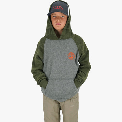 AFTCO Youth Bass Patch Pullover Hoodie Forest Camo