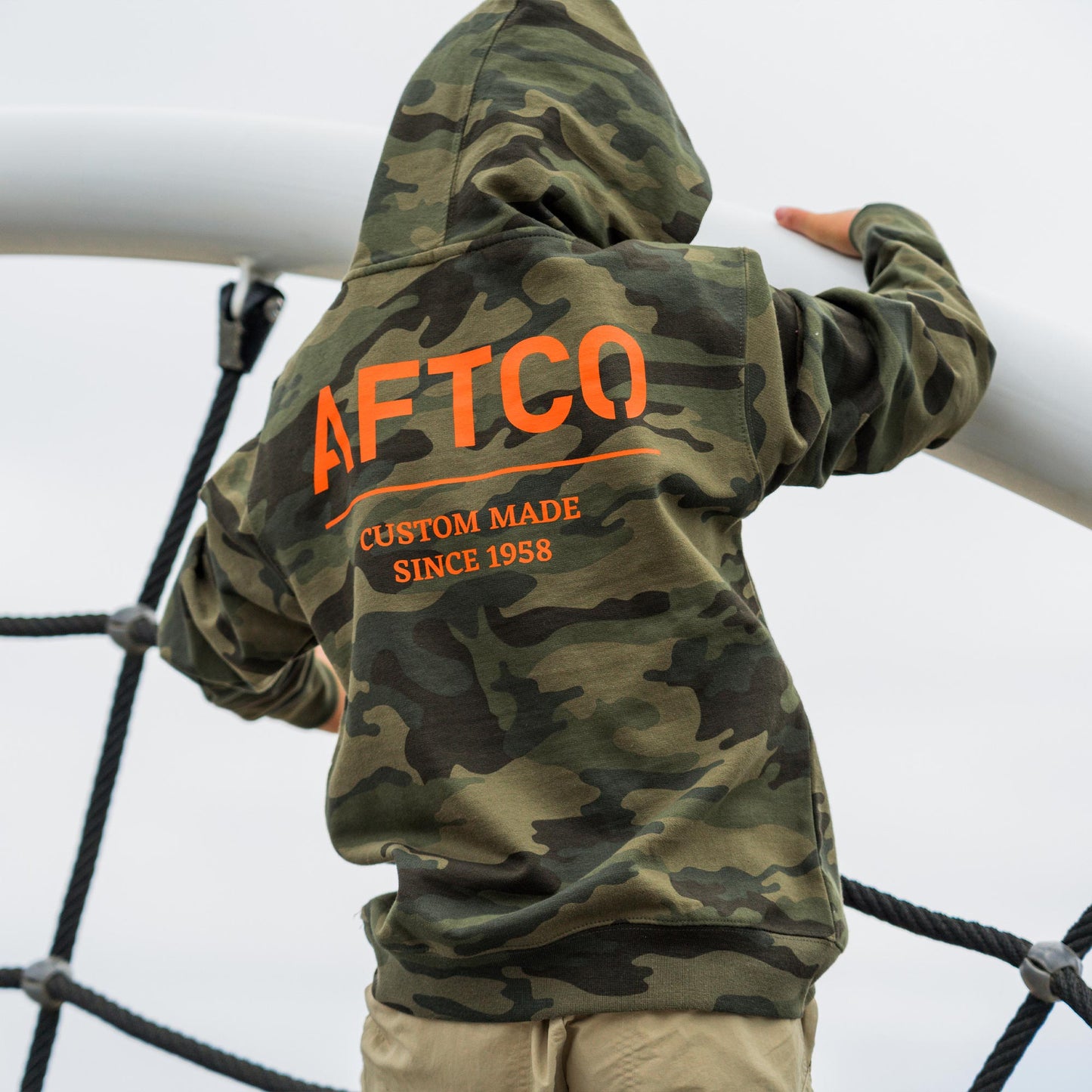 AFTCO Youth Radar Camo Pullover Hoodie Black Camo