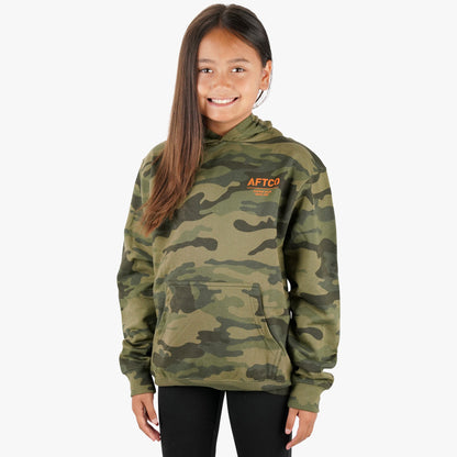 AFTCO Youth Radar Camo Pullover Hoodie Black Camo