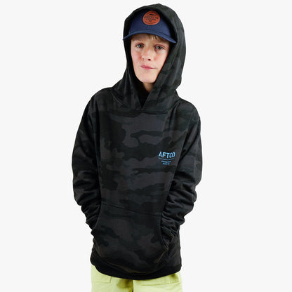 AFTCO Youth Radar Camo Pullover Hoodie Black Camo