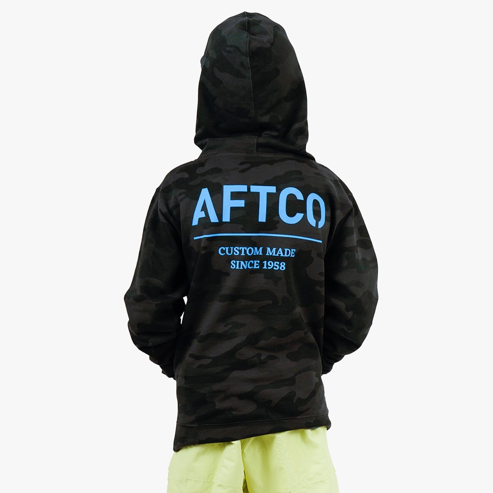 AFTCO Youth Radar Camo Pullover Hoodie Black Camo