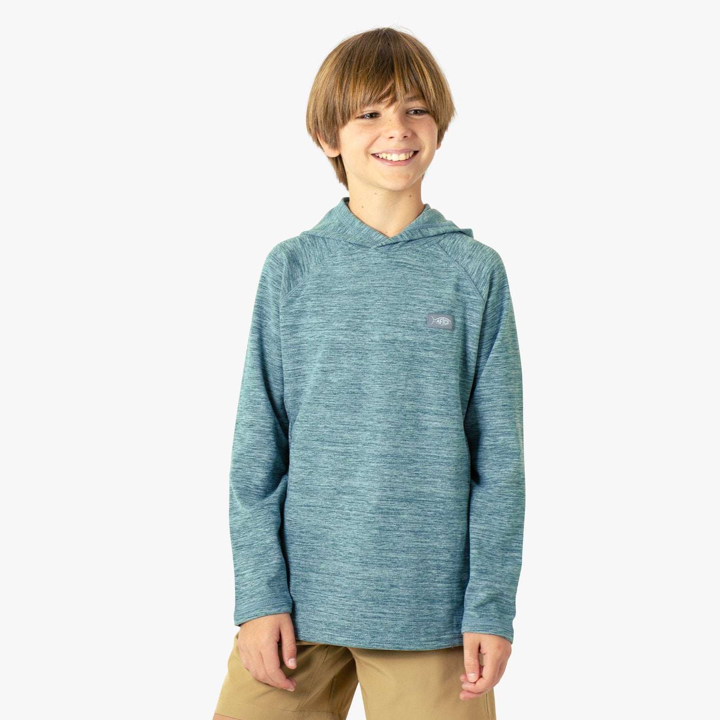 AFTCO Youth Coastal Layer Fishing Pullover Hoodie Dark Sea Heather