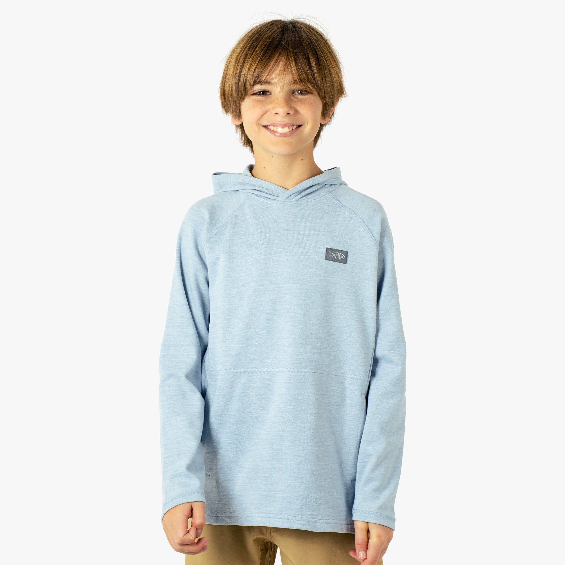 AFTCO Youth Coastal Layer Fishing Pullover Hoodie Dark Sea Heather