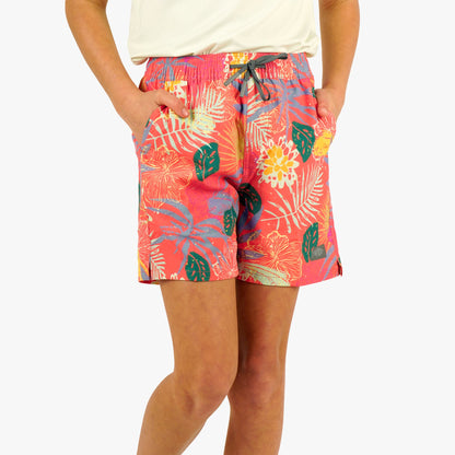 AFTCO Youth Strike Printed Swim Shorts Coral
