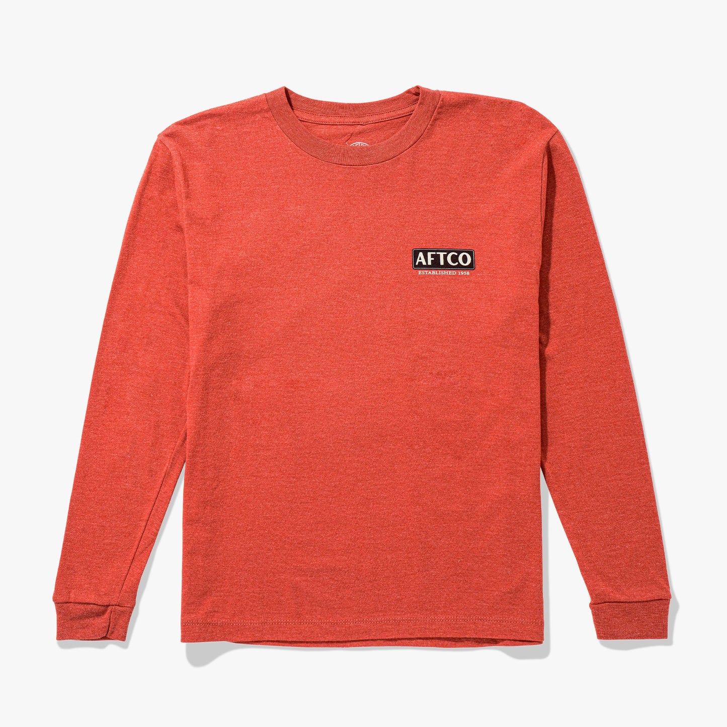 AFTCO Youth On The Road Long Sleeve Fishing T-Shirt Salmon Heather