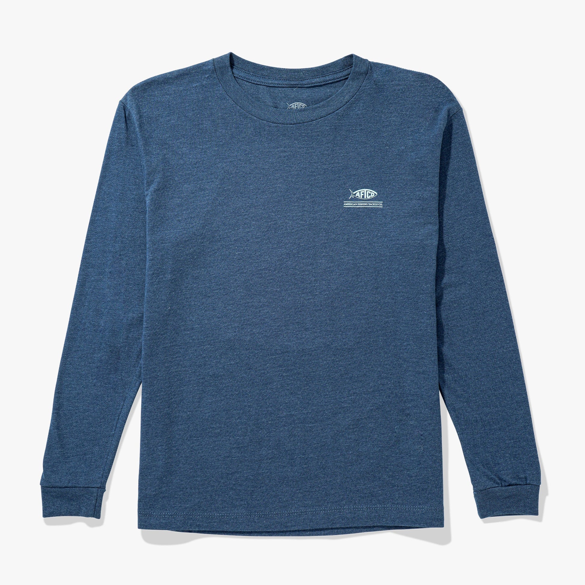 AFTCO Youth Billed Long Sleeve Fishing Shirt Navy Heather