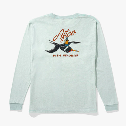 AFTCO Youth Fish Finders Long Sleeve Fishing Shirt Glass Heather