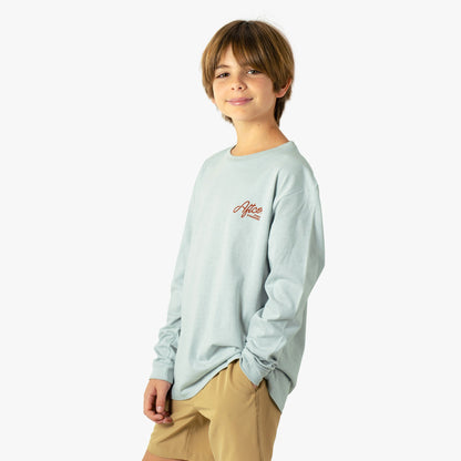 AFTCO Youth Fish Finders Long Sleeve Fishing Shirt Glass Heather