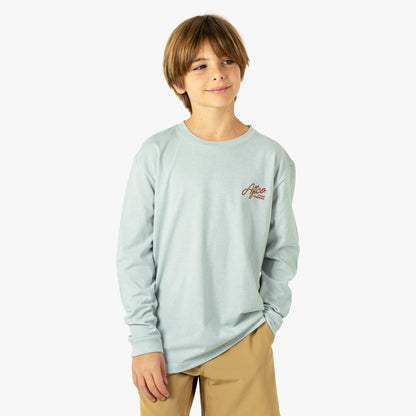 AFTCO Youth Fish Finders Long Sleeve Fishing Shirt Glass Heather