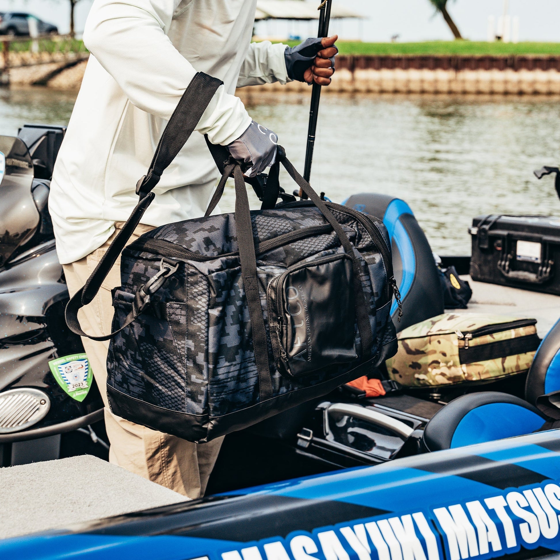 AFTCO 65L Boat Bag Forest Grouper Camo