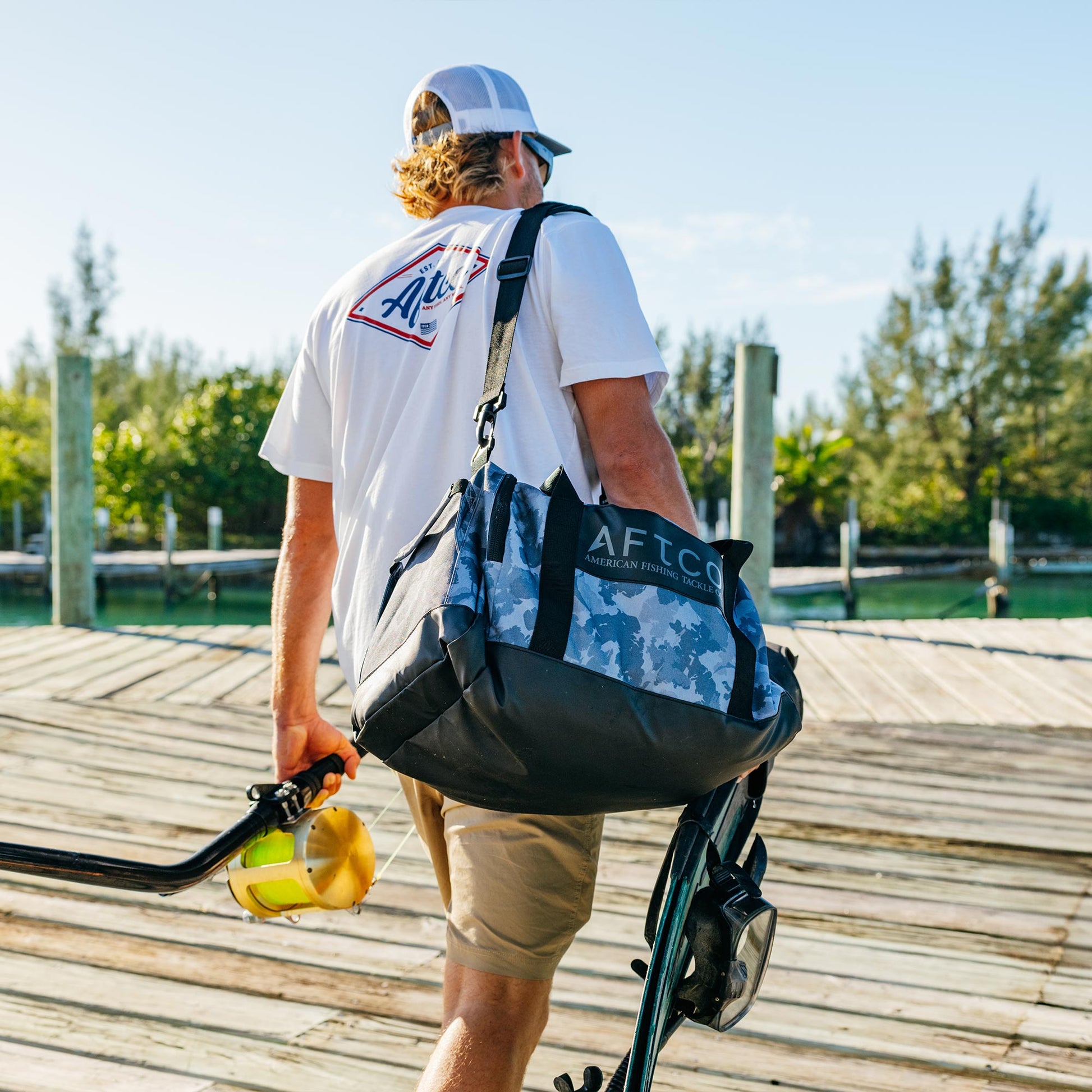 AFTCO 65L Boat Bag Forest Grouper Camo