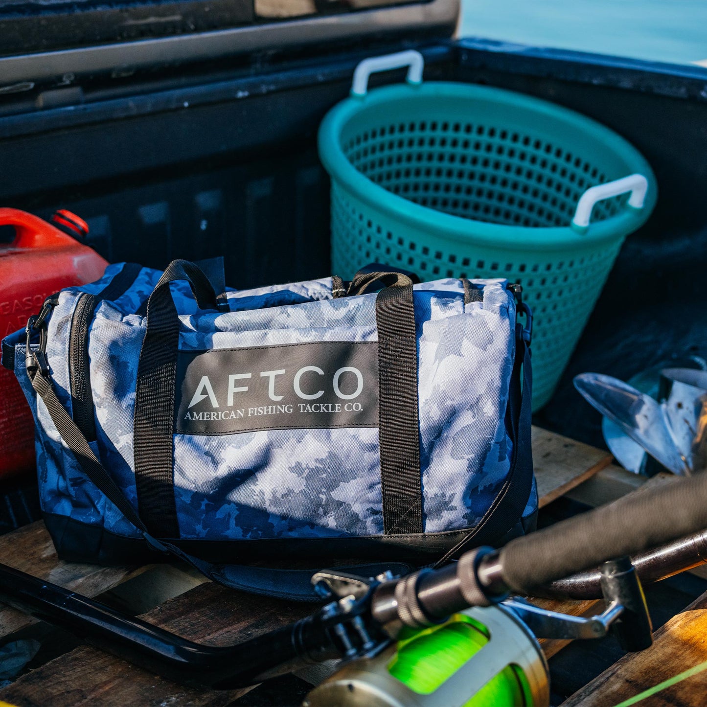 AFTCO 65L Boat Bag Forest Grouper Camo