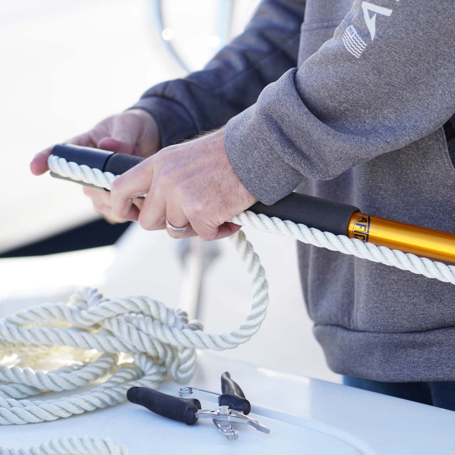 AFTCO Fly Gaff Rope Kit 25' White