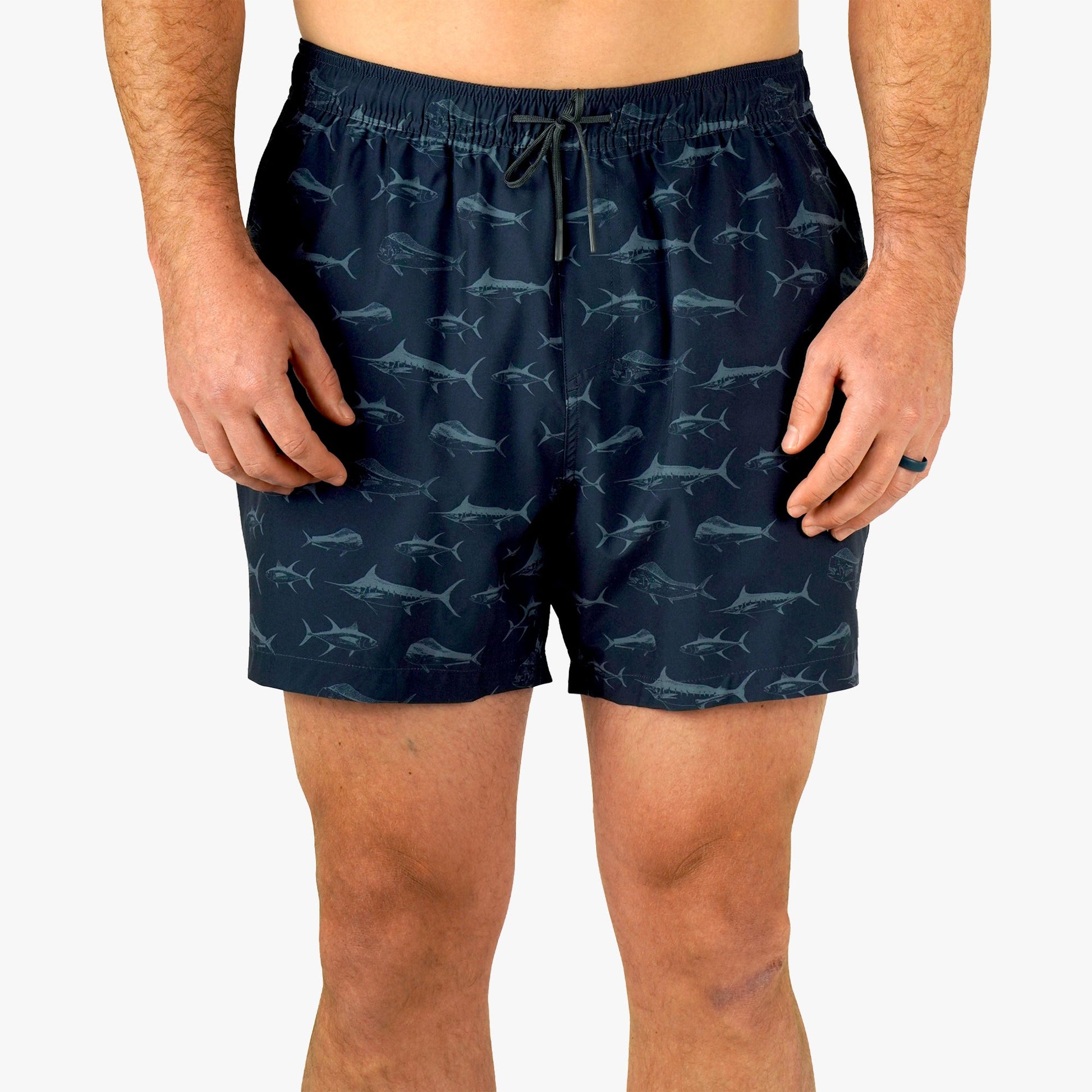 AFTCO Strike Printed Swim Trunks Deep Navy
