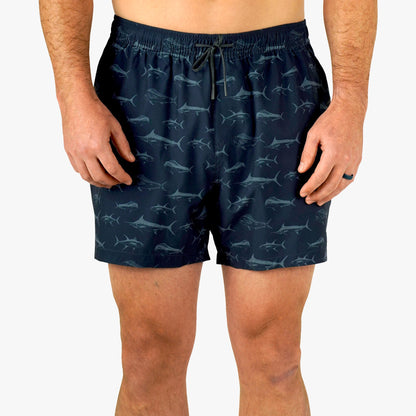 AFTCO Strike Printed Swim Trunks Deep Navy