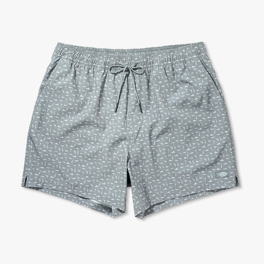 AFTCO Strike Printed Swim Trunks Steel