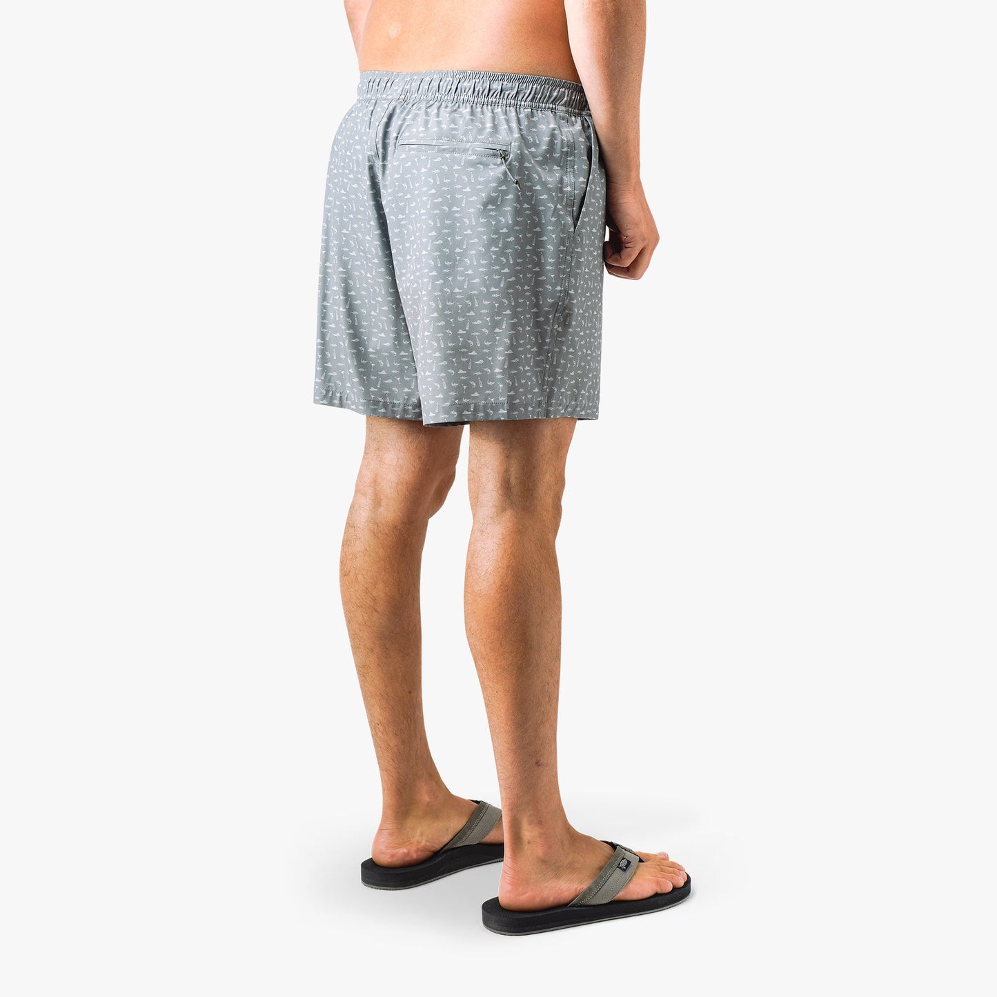 AFTCO Strike Printed Swim Trunks Steel