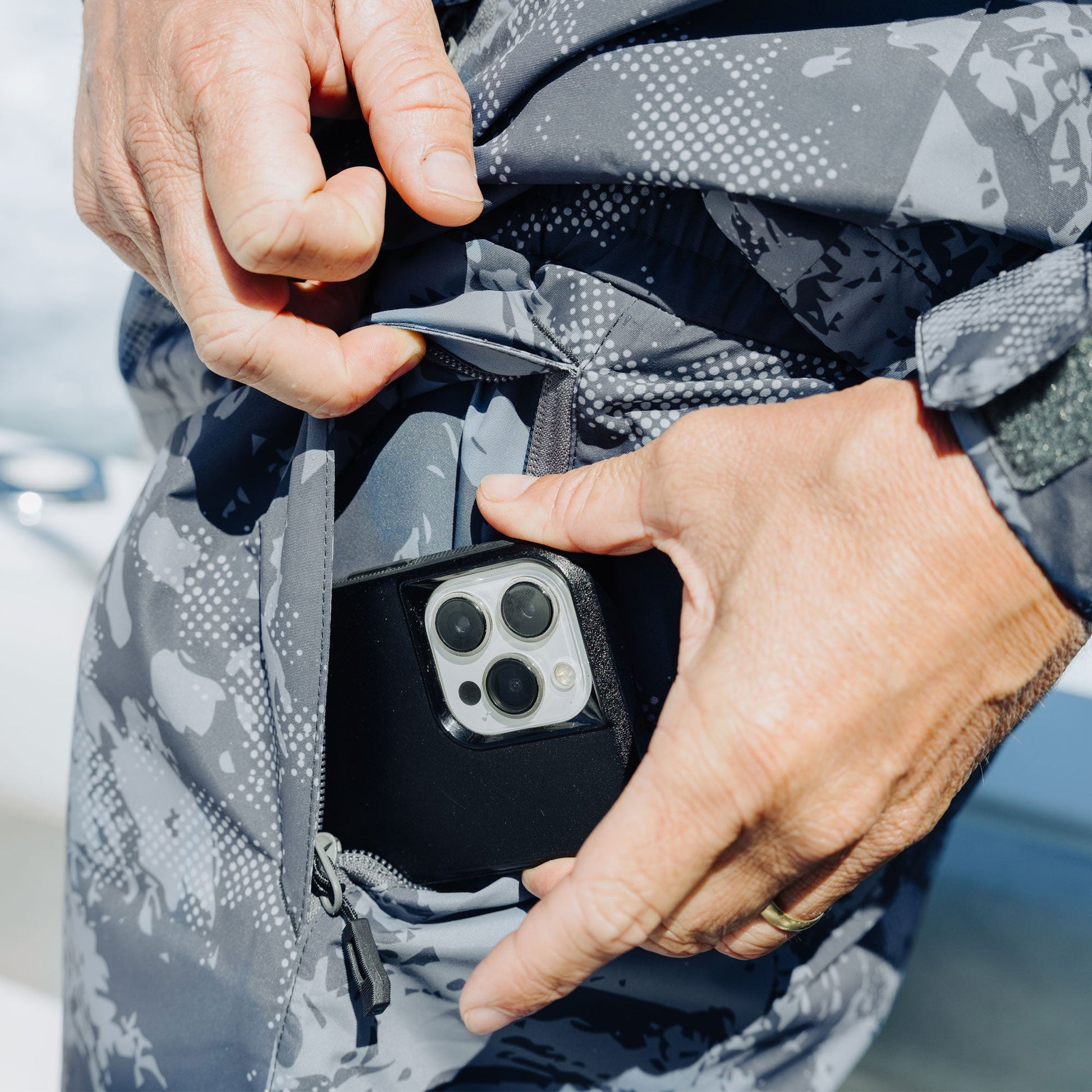 AFTCO Crossing Printed Camo Fishing Pants Olive Current Camo