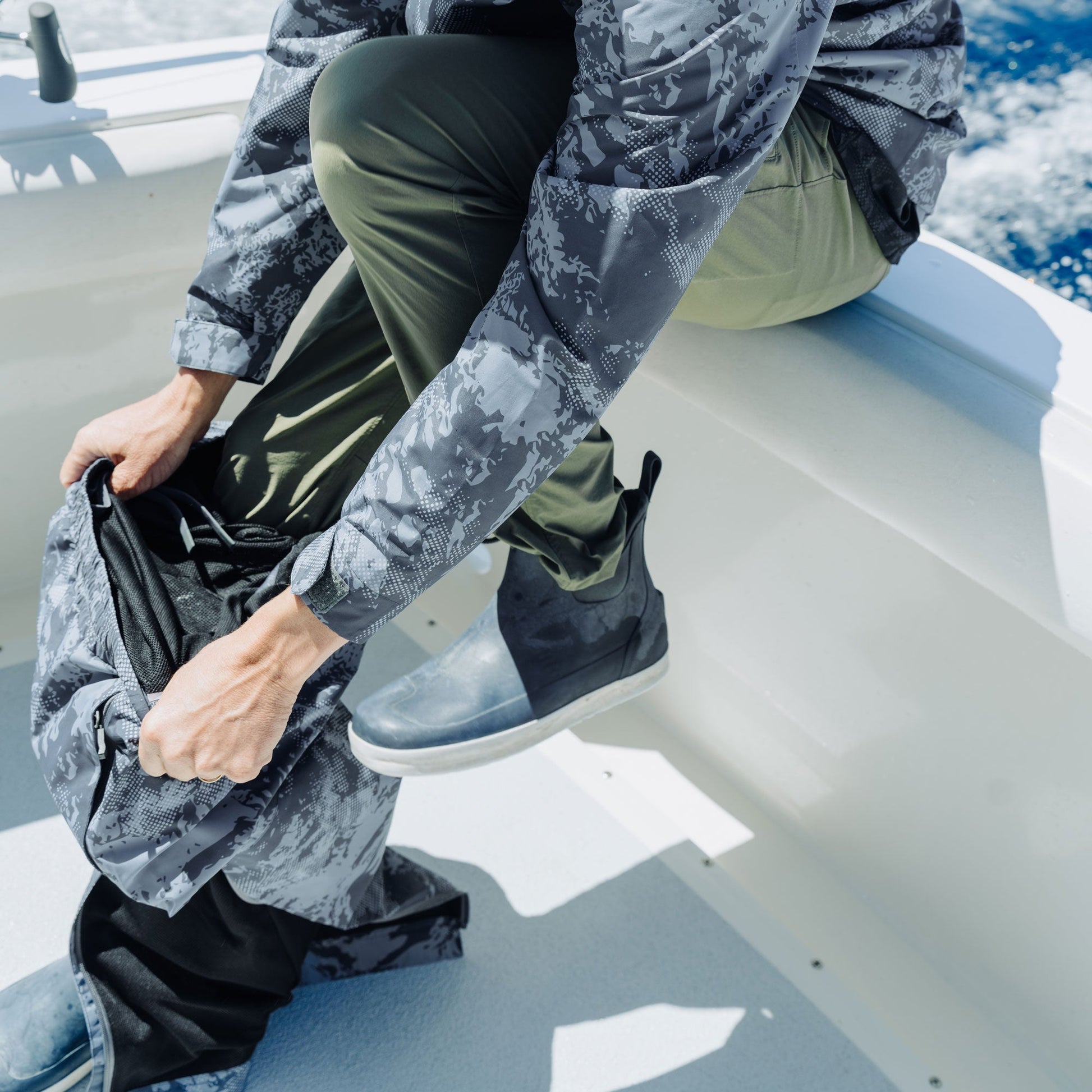 AFTCO Crossing Printed Camo Fishing Pants Olive Current Camo