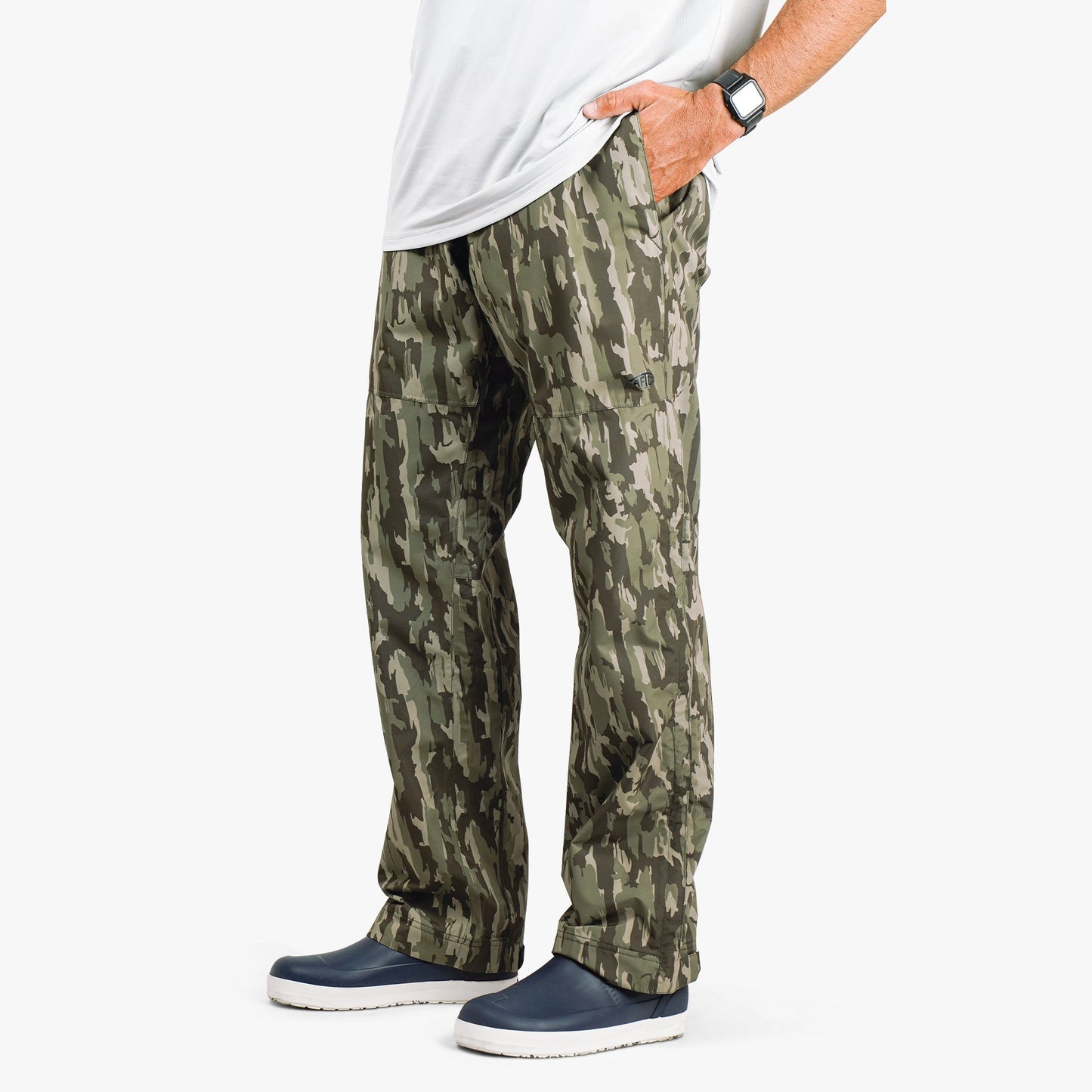 AFTCO Crossing Printed Camo Fishing Pants Olive Current Camo