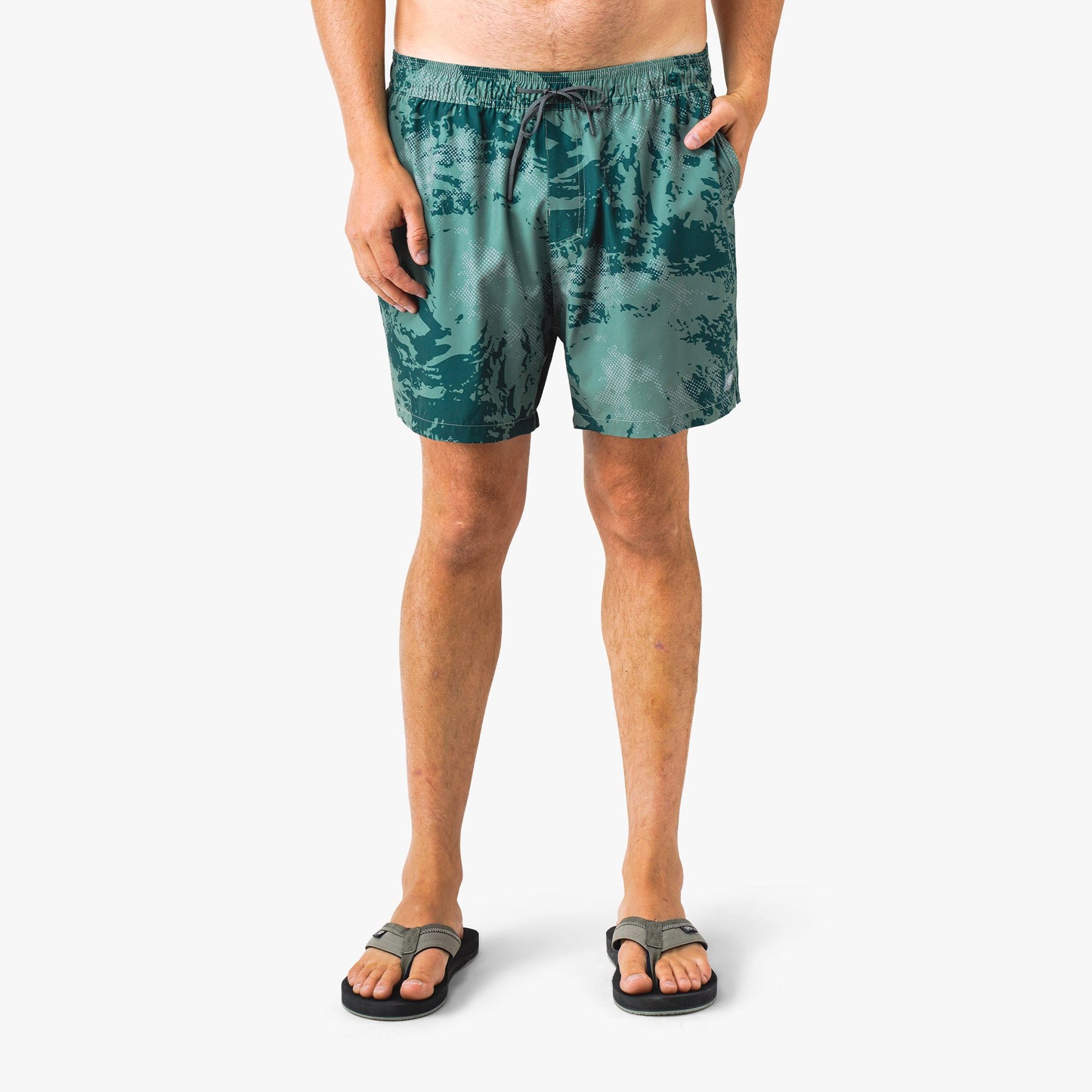 AFTCO Strike Printed Swim Trunks Dark Sea Storm Camo