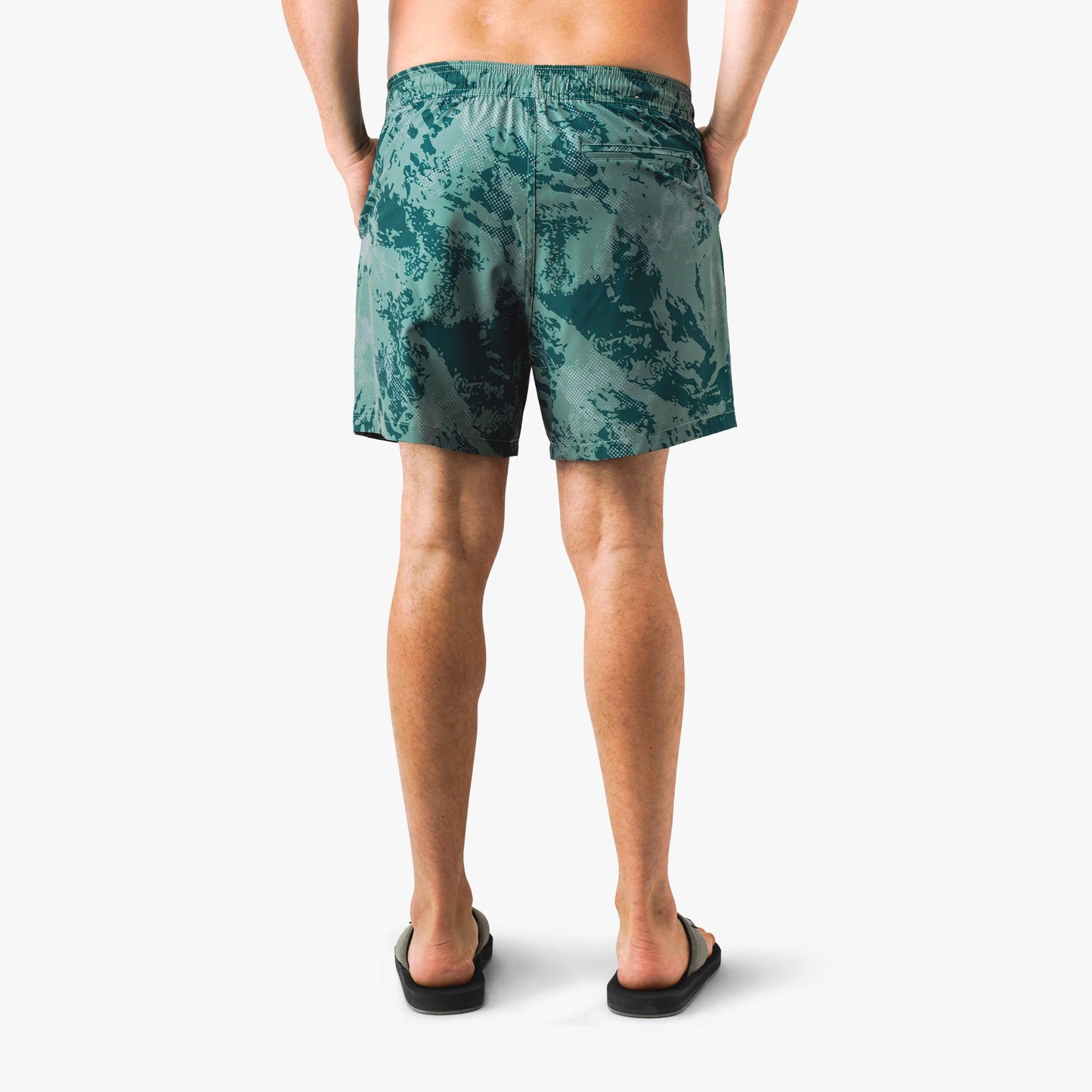 AFTCO Strike Printed Swim Trunks Dark Sea Storm Camo