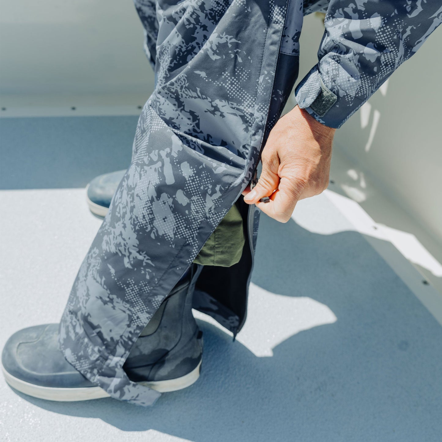 AFTCO Crossing Printed Camo Fishing Pants Steel Storm Camo