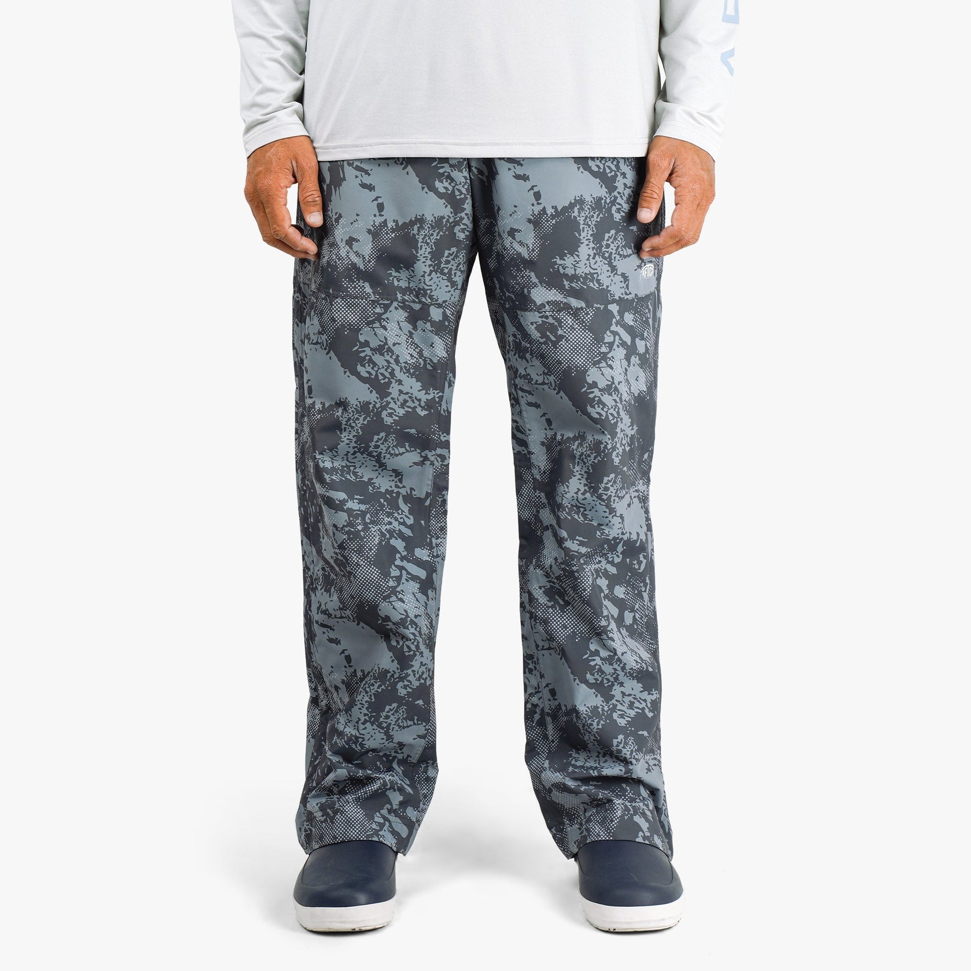 AFTCO Crossing Printed Camo Fishing Pants Steel Storm Camo