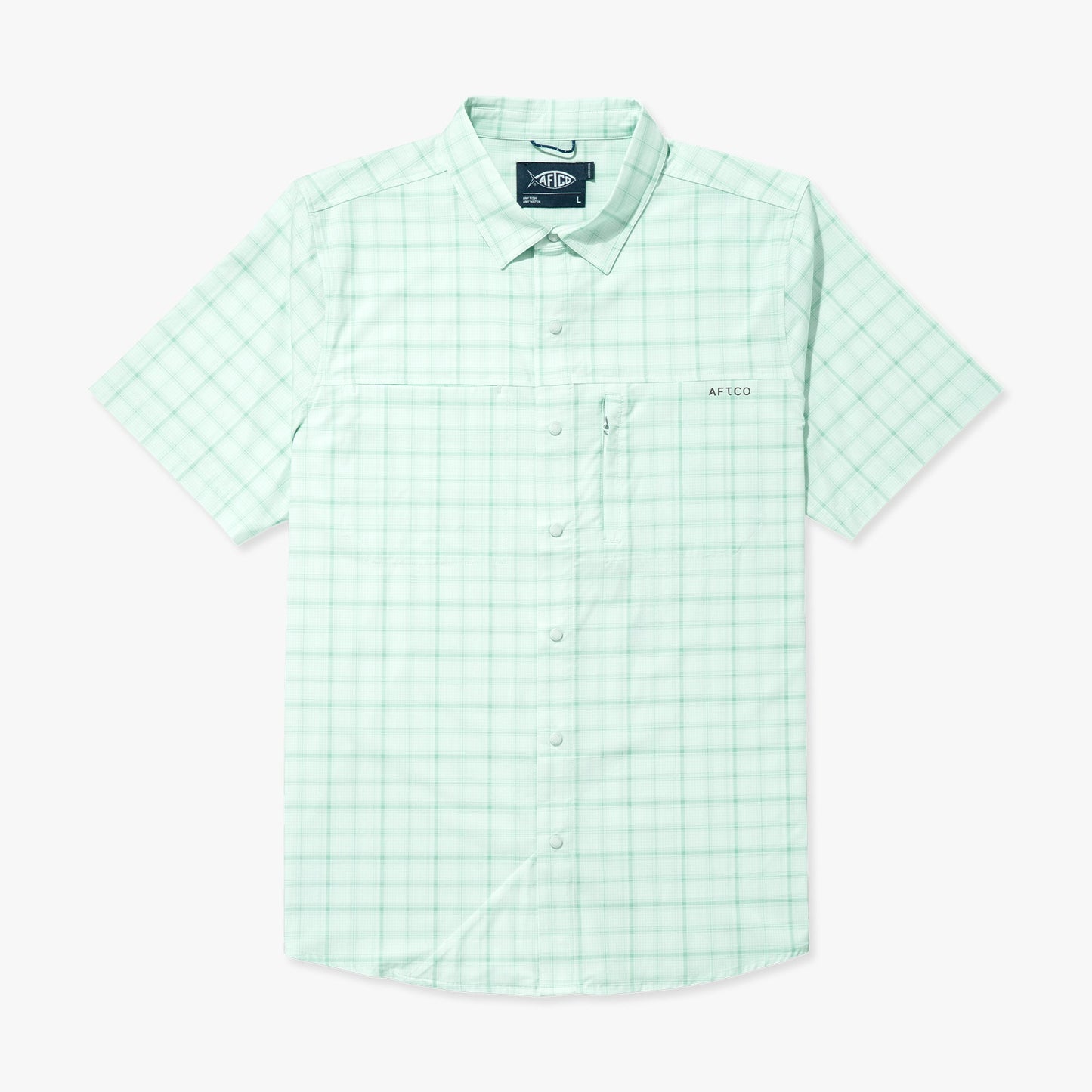 AFTCO Seabreeze Short Sleeve Button Down Shirt Blue Shadow