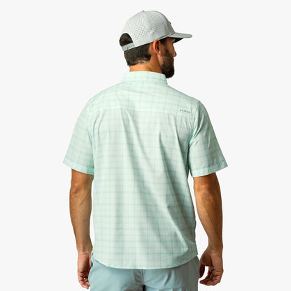 AFTCO Seabreeze Short Sleeve Button Down Shirt Blue Shadow