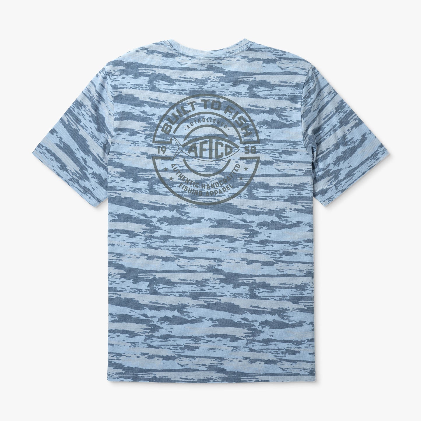 AFTCO Ocean Bound Printed Short Sleeve Fishing Shirts Sand Grouper Camo