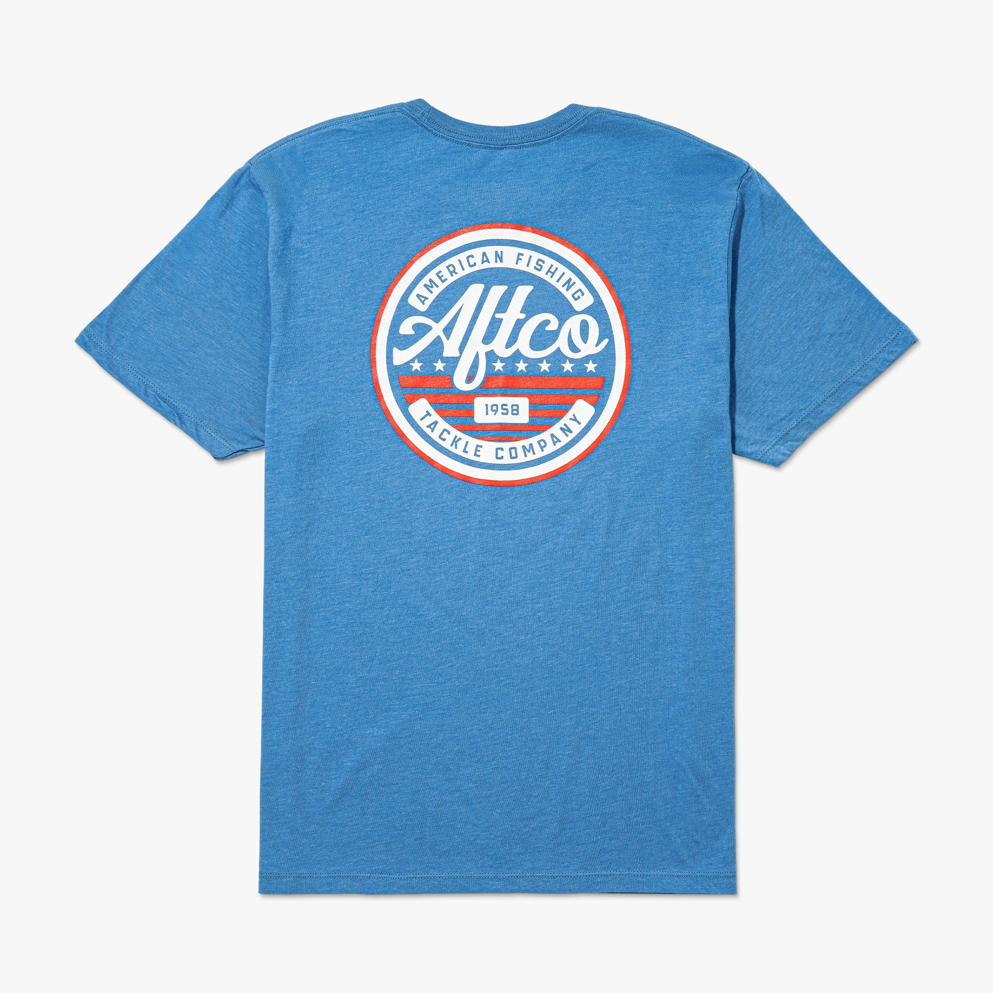 AFTCO United Short Sleeve Men's Fishing T-Shirt Azure Heather