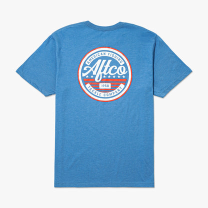 AFTCO United Short Sleeve Men's Fishing T-Shirt Azure Heather