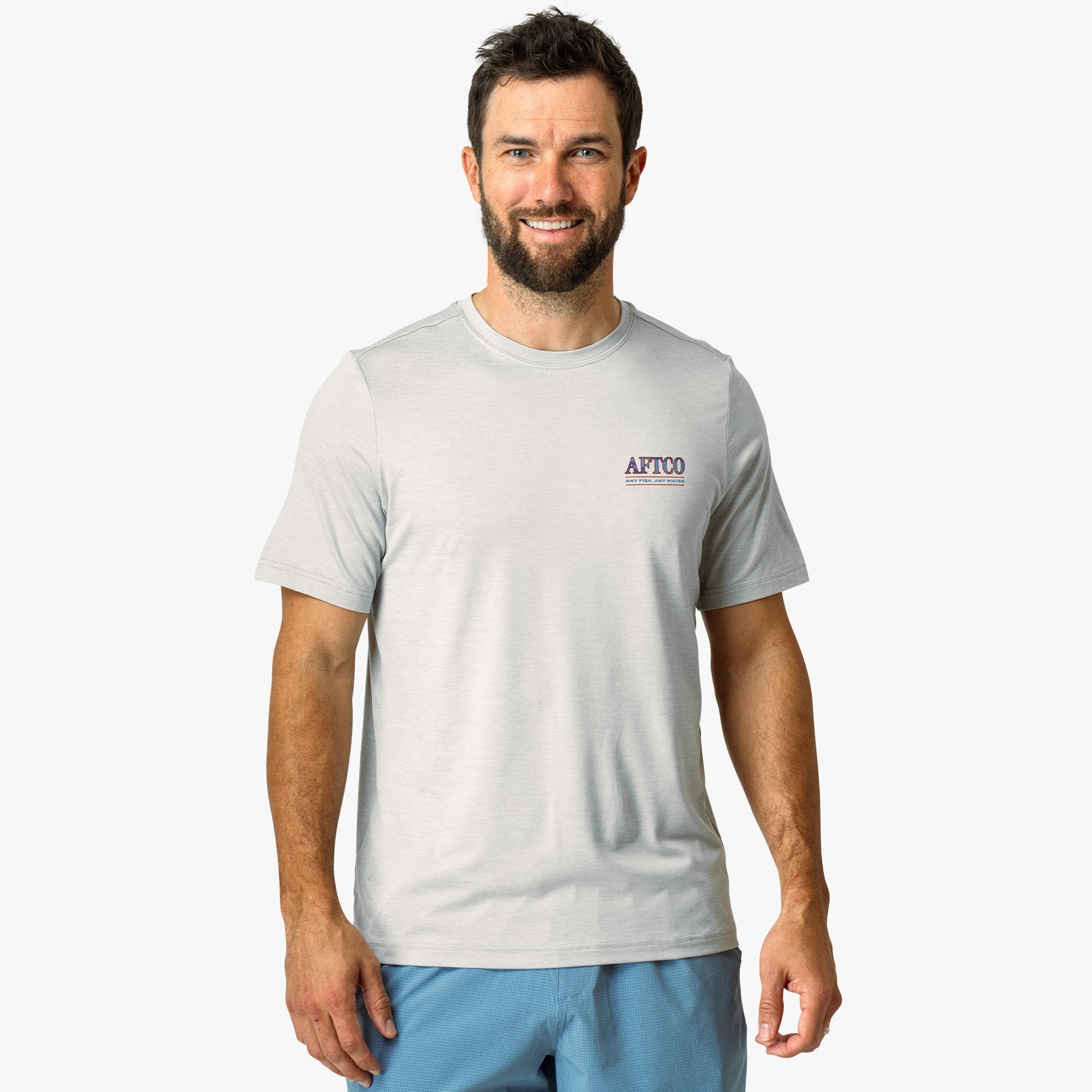 AFTCO Undercover Short Sleeve Sun Protection Shirt Athletic Heather