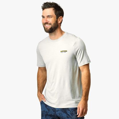 AFTCO Greetings Short Sleeve Sun Protection Shirt Airy Blue Heather