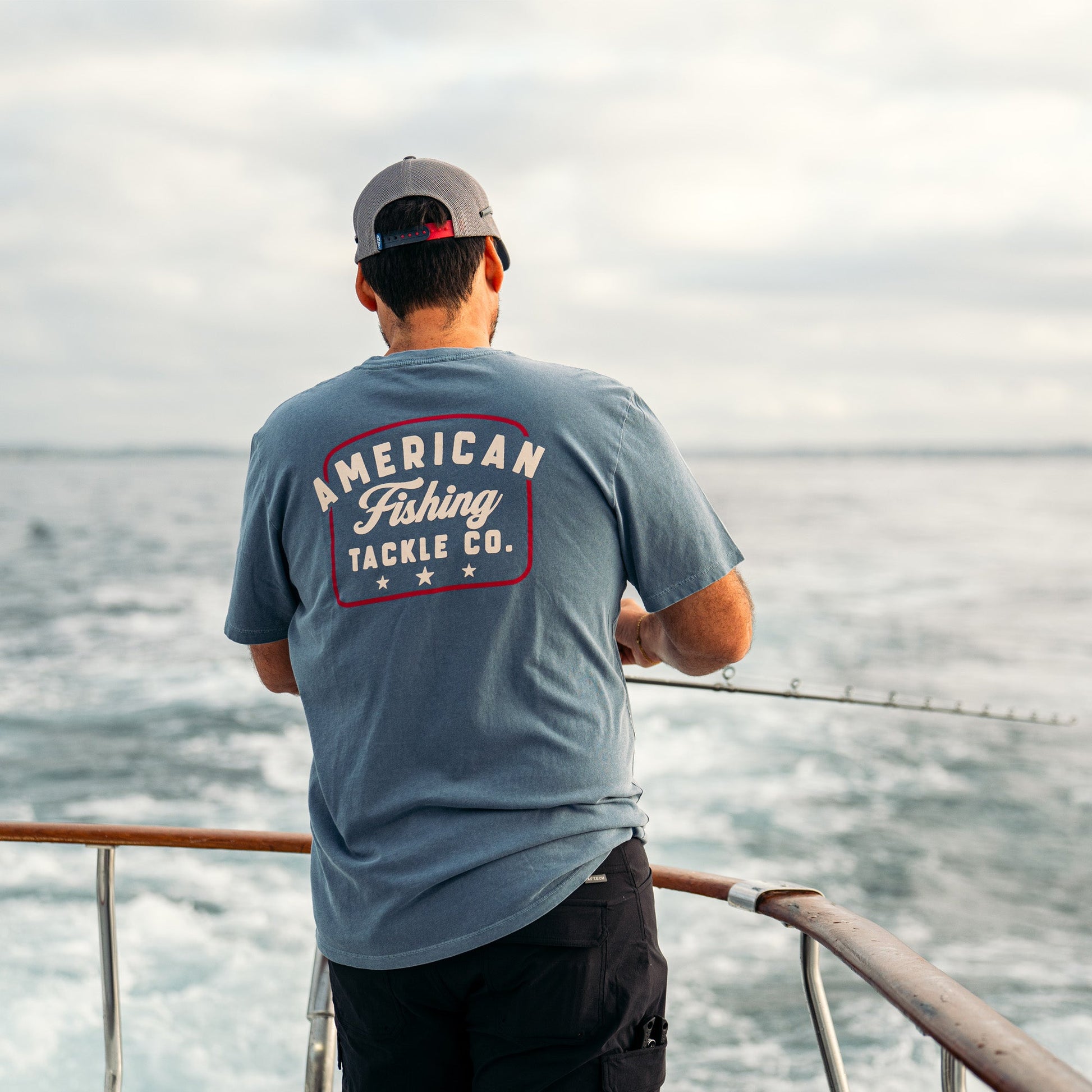 AFTCO Memphis Short Sleeve Men's Fishing T-Shirt Bering Sea