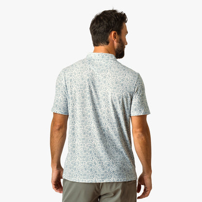 AFTCO Qualifier Printed Performance Polo Shirt Oyster Gray