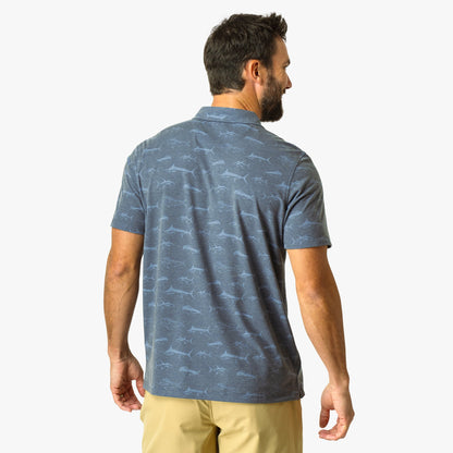 AFTCO Qualifier Printed Performance Polo Shirt Ink