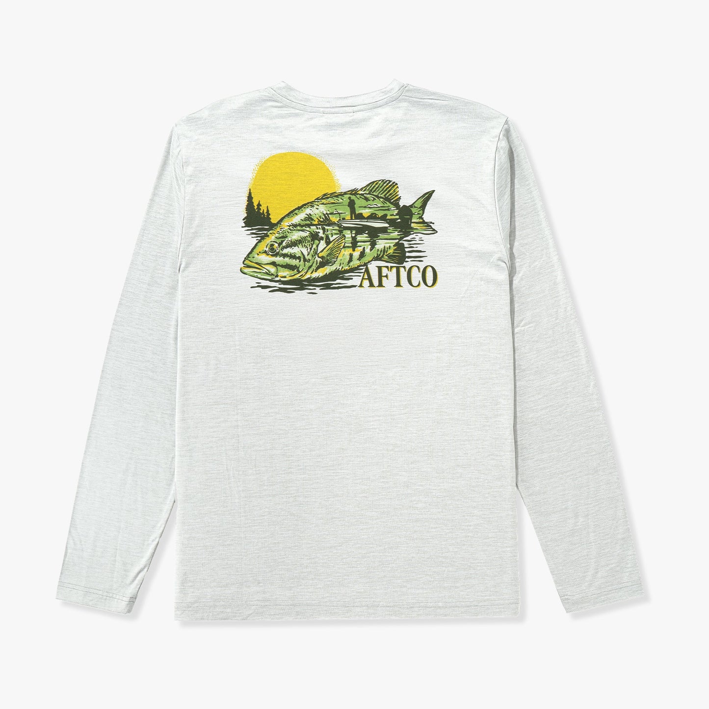 AFTCO Reflection Long Sleeve Sun Protection Shirt Athletic Heather