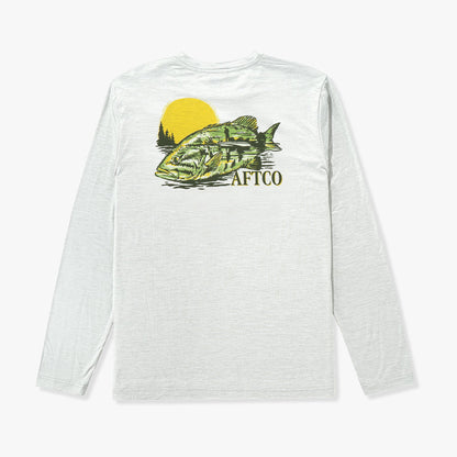 AFTCO Reflection Long Sleeve Sun Protection Shirt Athletic Heather