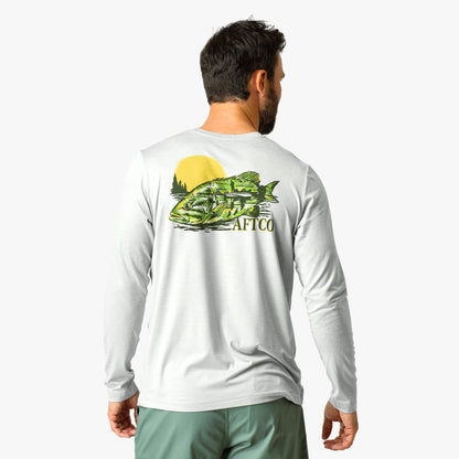 AFTCO Reflection Long Sleeve Sun Protection Shirt Athletic Heather
