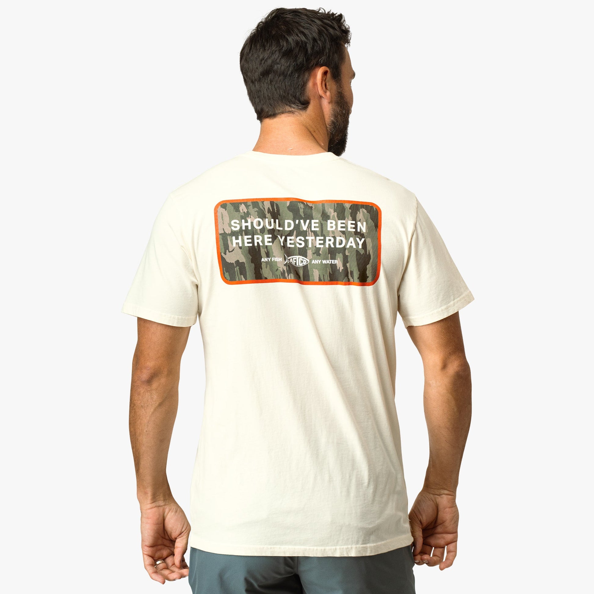 AFTCO Yesterday Short Sleeve Men's Fishing T-Shirt Cream