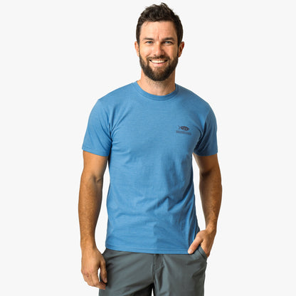 AFTCO Grass Flat Short Sleeve Men's Fishing T-Shirt Azure Heather