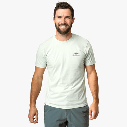 AFTCO Grass Flat Short Sleeve Men's Fishing T-Shirt Azure Heather