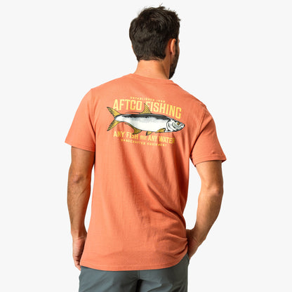 AFTCO Big Scale Short Sleeve Fishing T-Shirt Melon