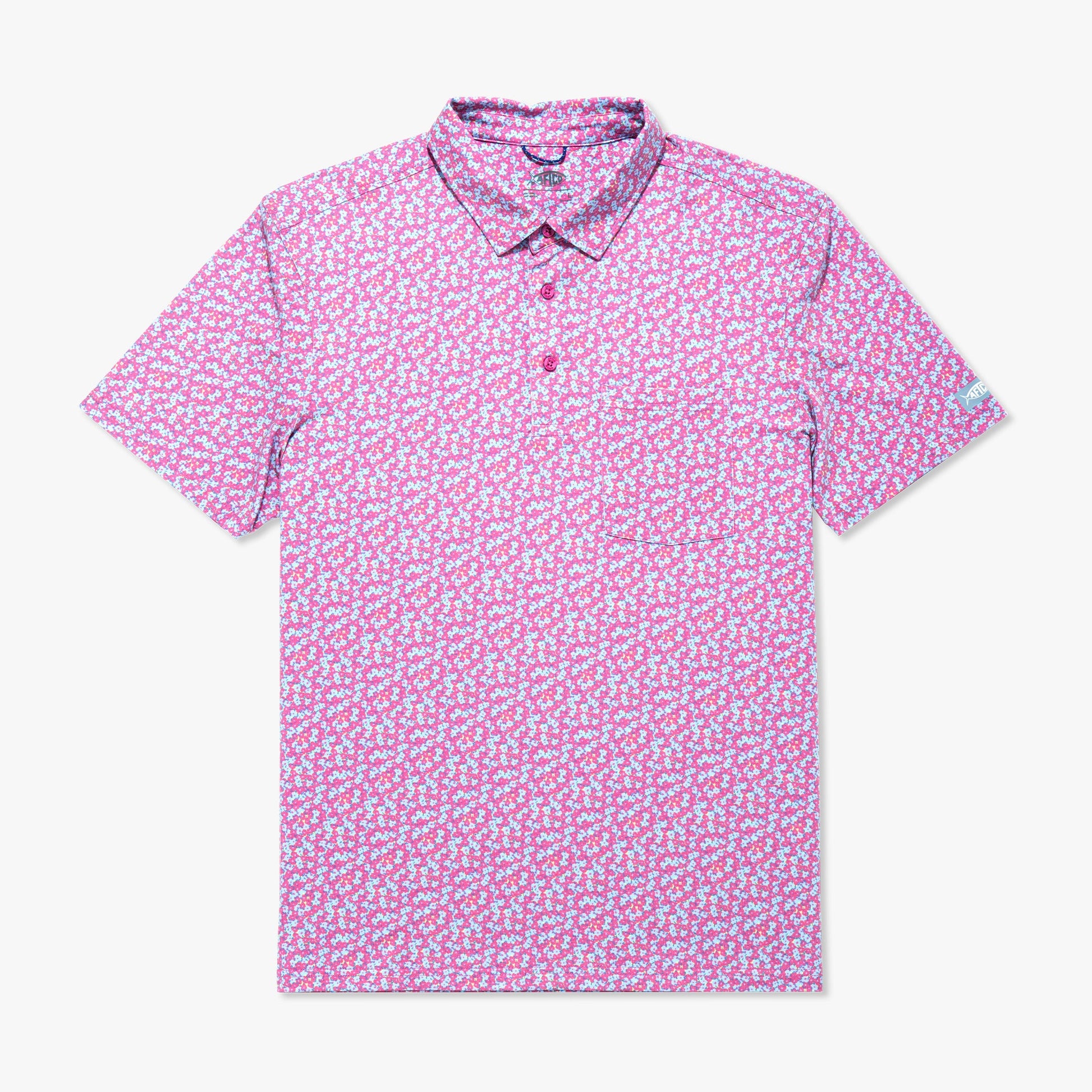 AFTCO Qualifier Printed Performance Polo Shirt Quiet Tide Print