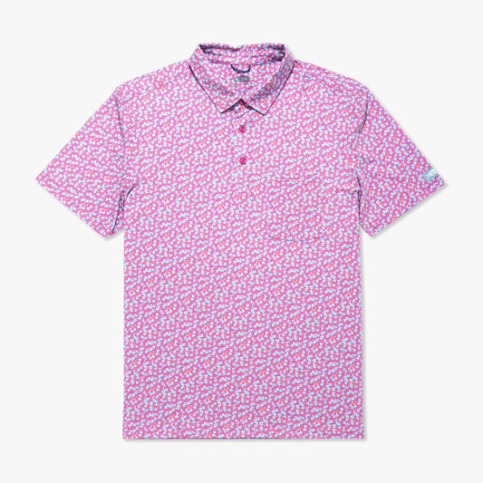 AFTCO Qualifier Printed Performance Polo Shirt Quiet Tide Print
