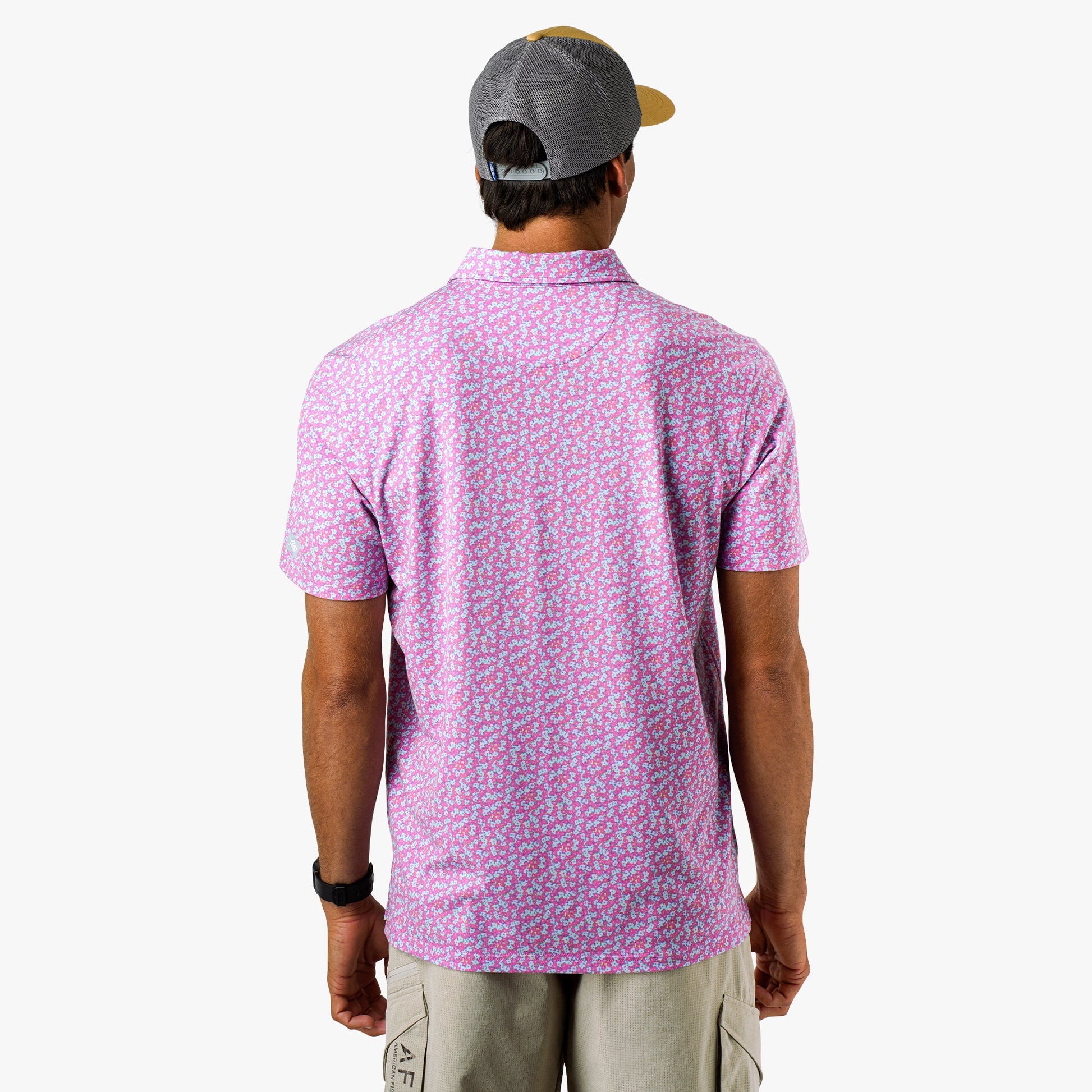 AFTCO Qualifier Printed Performance Polo Shirt Quiet Tide Print